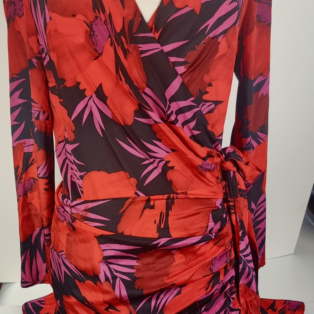 Veronica Beard Red and Pink Floral Dress - Picture 7 of 11